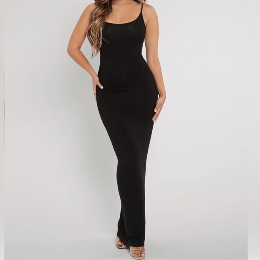 NWT Verdusa Women's Sleeveless Scoop Neck Open Back Bodycon Maxi Cami Dress